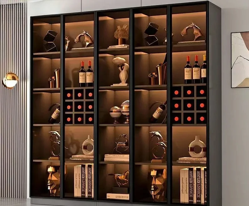 high-grade glass wine cabinet dining side cabinet household integrated side Wine cabinet against the wall Locker light luxury