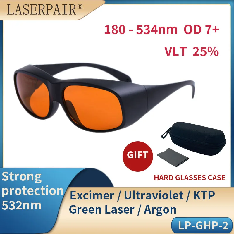 LaserPair 532nm OD7 + Óculos de segurança a laser com proteção ocular sobre óculos para lasers verdes de alta potência