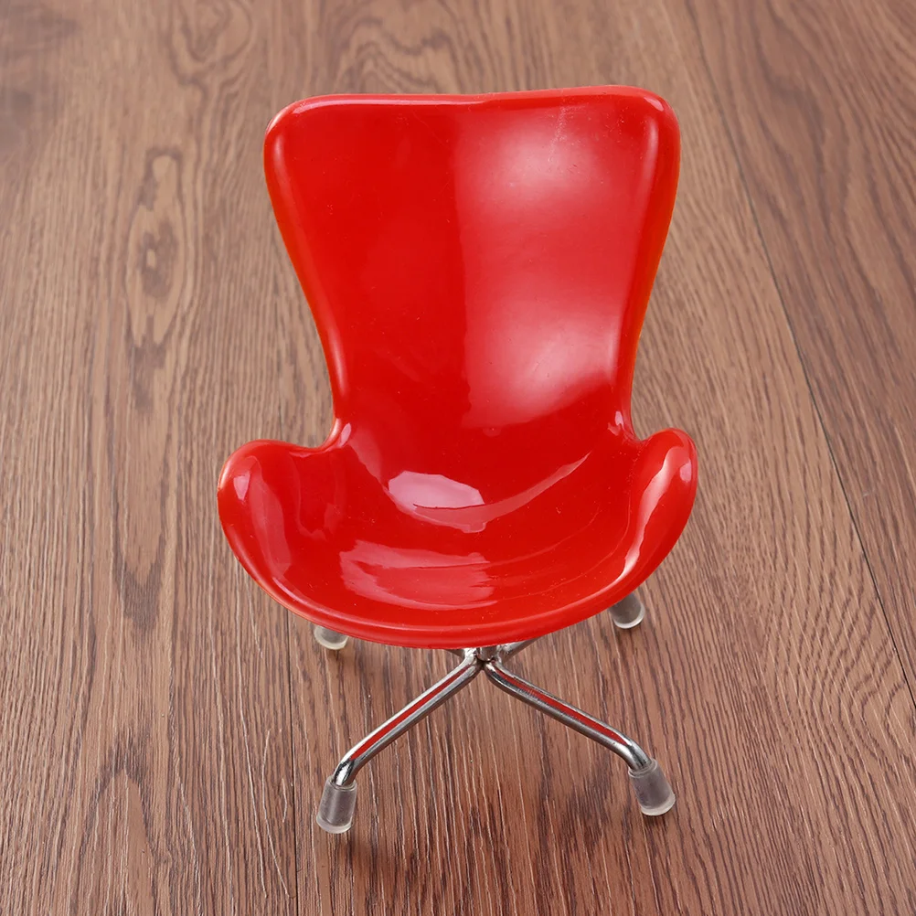1pc Computer Red Sturdy Plastic Metal Mini Furniture Base For Hedgehog Hamster Cage Decor Egg Chair Mini Furniture