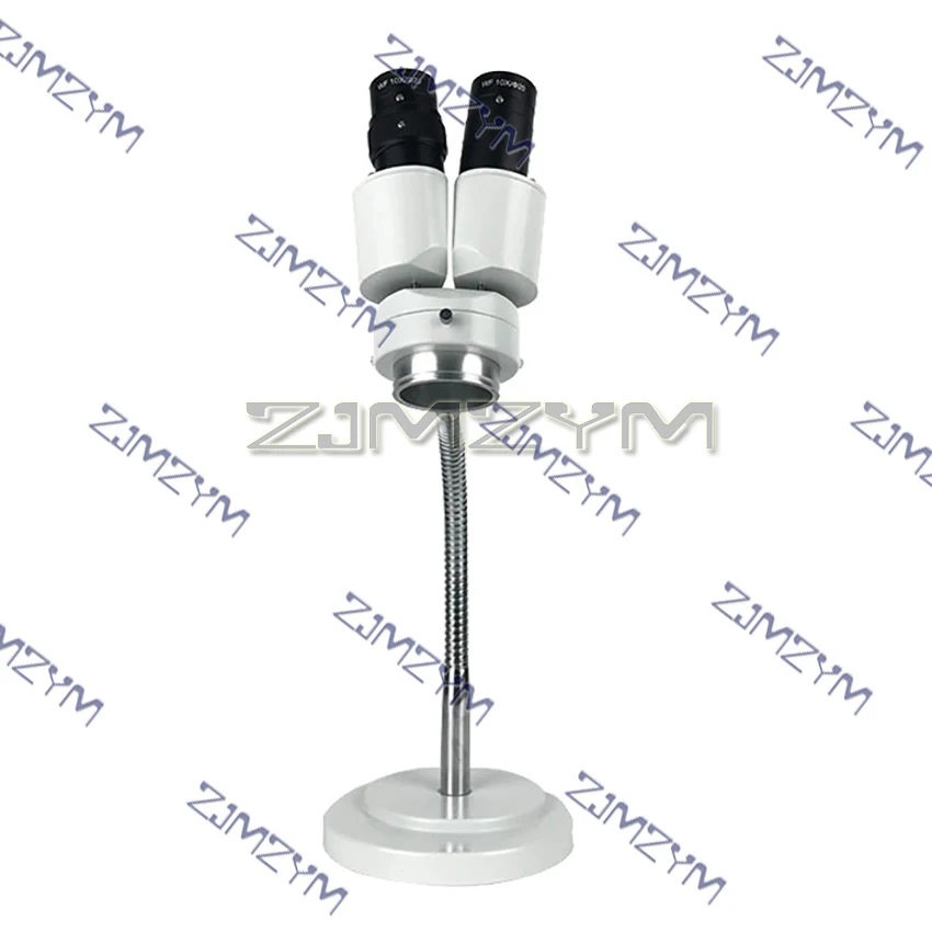 8X Stereo Microscope with LED Light Binocular Stereo Microscope Adjustable Hose for Soldering PCB Repair Tool RX-6D