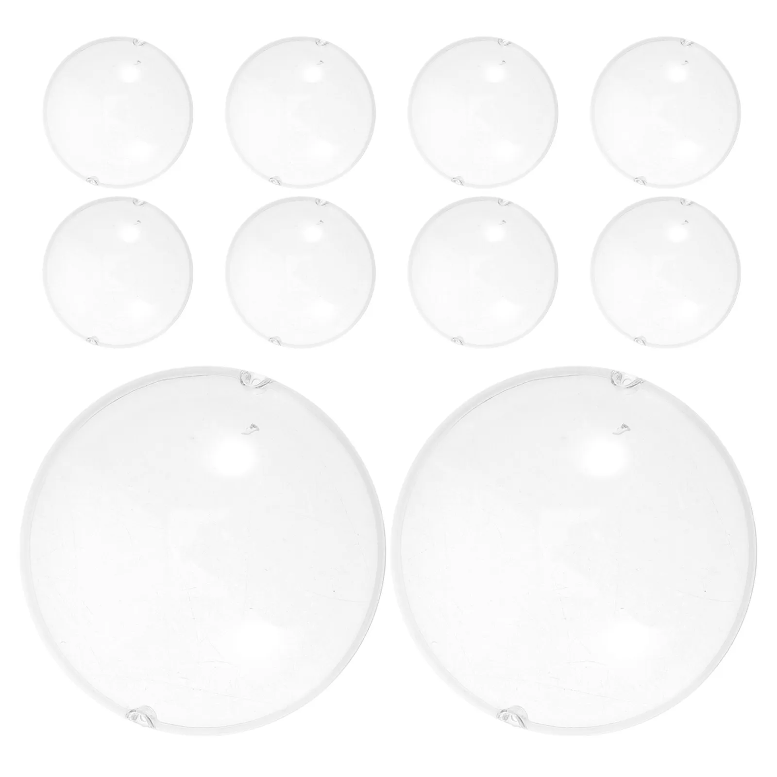 10Pcs Clear Hard Display Face Mask Cover Anti-Scratch Transparent Protective Shield Fixing Bands 7Cm Home Bjd Showcase Clear