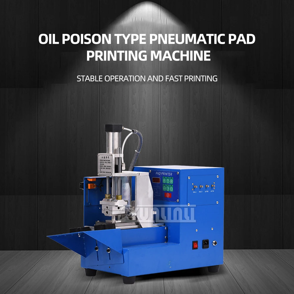 Pneumatic Pad Printer Big Oil Cup Automatic Date Coding Ink Pad Printing Machine Printing Area 5 * 5cm