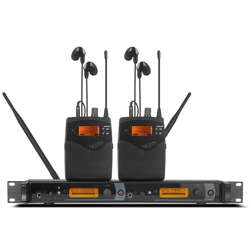 Stage church Performance Wireless Microfone In Ear Double Transmitter Monitor Mic Bodypack Microphone SR2050