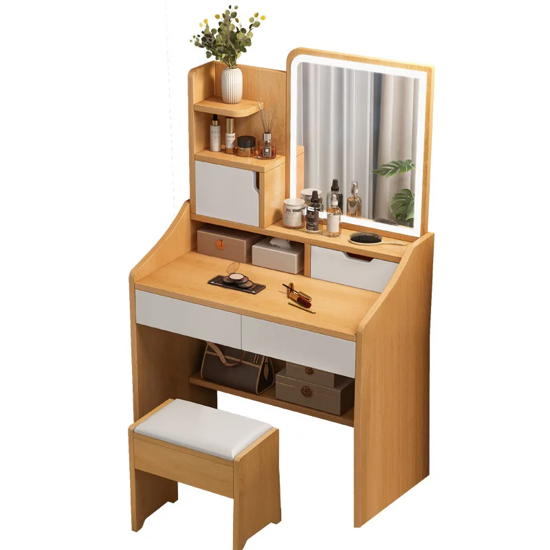 

Makeup Dresser Storage Cabinet Integrated ins Wind Small Makeup Desk Bedroom Modern Simple Bedside Table Makeup Table