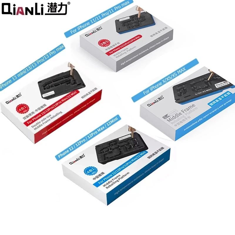 

Qianli Middle Frame Reballing Platform For iPhone X-11 Pro MAX 12 mini 13 Pro max Motherboard Middle Layer Planting Tin Template