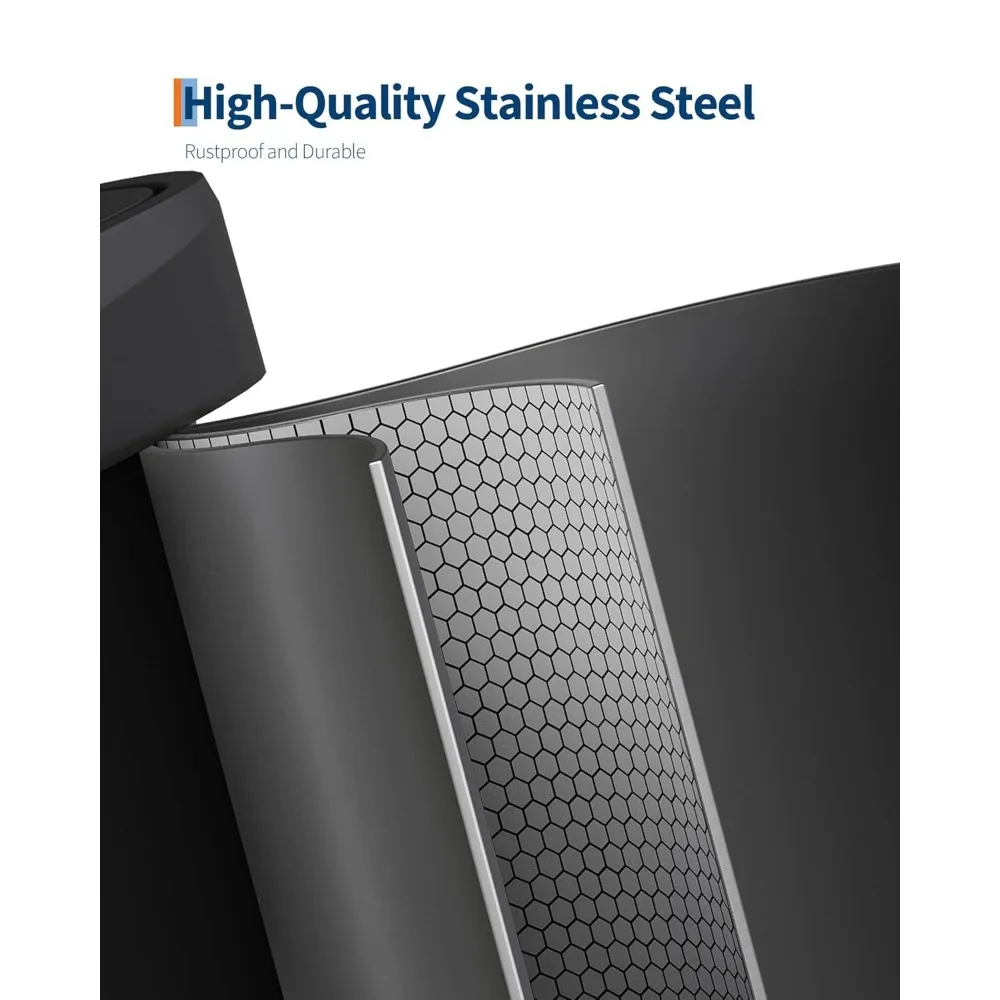 Large Capacity 60-Liter Stainless Steel Rectangular Trash Can with Soft-Close Lid for Recycling and Kitchen Use