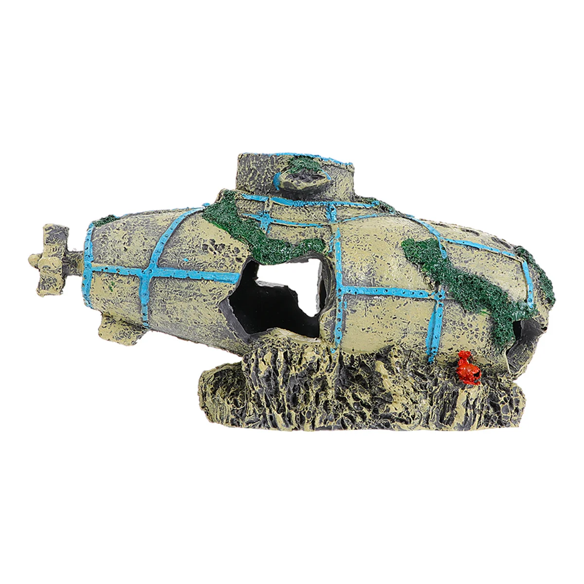 

Simulation Submarine Aquarium Decor Resin Fish Tank Landscape Ornament Retro Scenery Shelter Hiding Spots No Cleaning Required