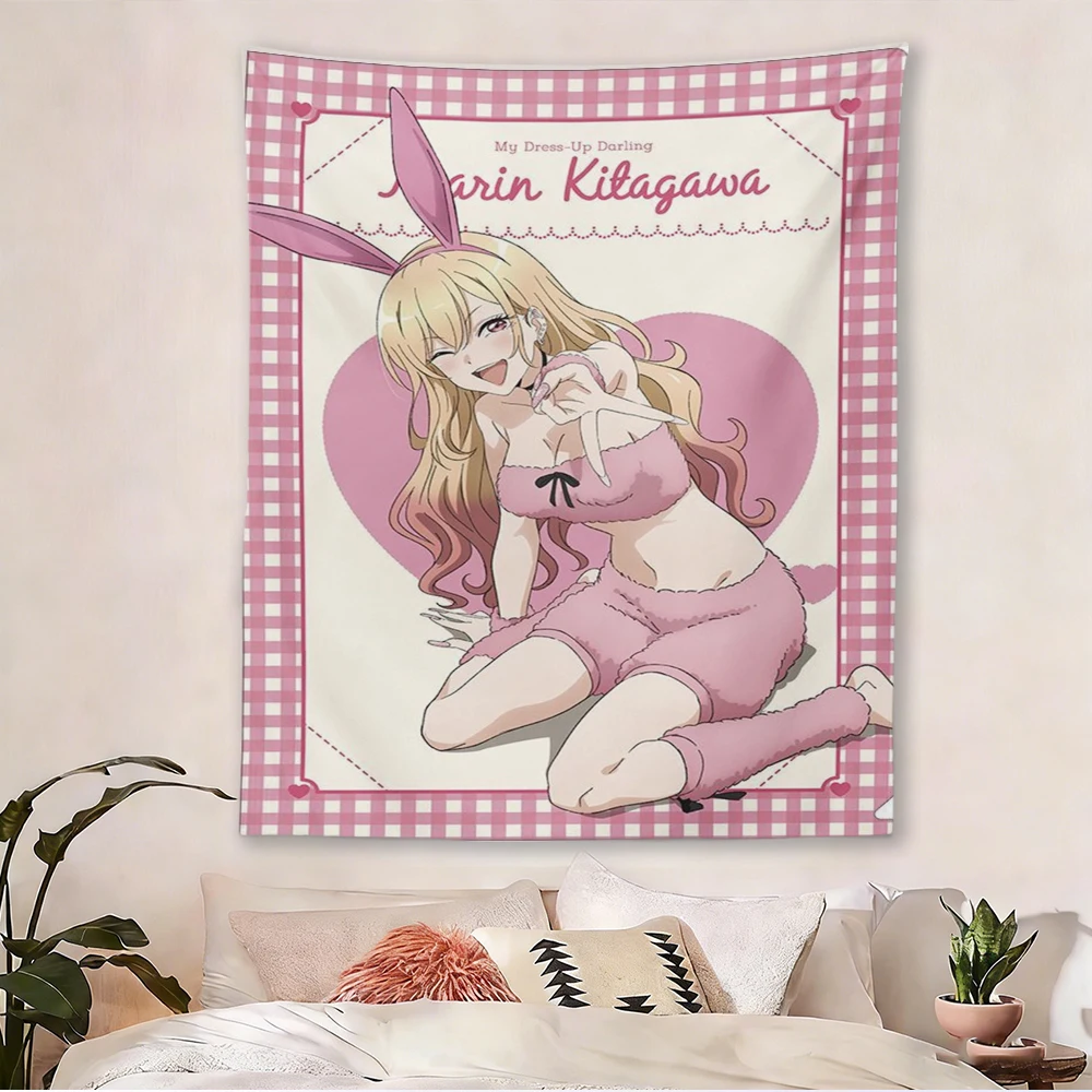 My Dress-Up Darling Marin Kitagawa Bunny Large Tapestry, Large Wall Tapestry, Cute Room Decoration Items for Bedroom