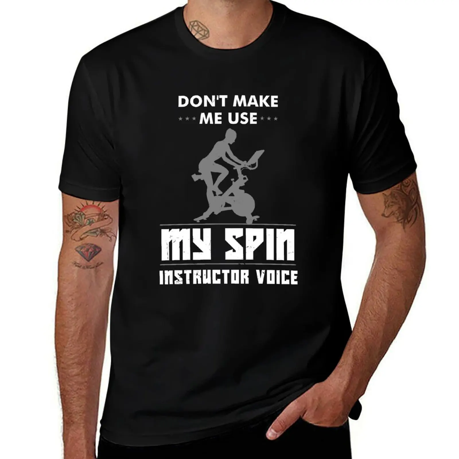 Funny Spin Class Instructor Gift Indoor Spinning Workout Gym T-Shirt Festival Casual Short Sleeve T-Shirt