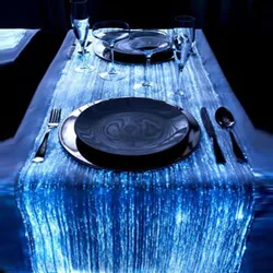 fiber optic fabric luminous tablecloth/ antependium, luminescent mat, light-up clothing