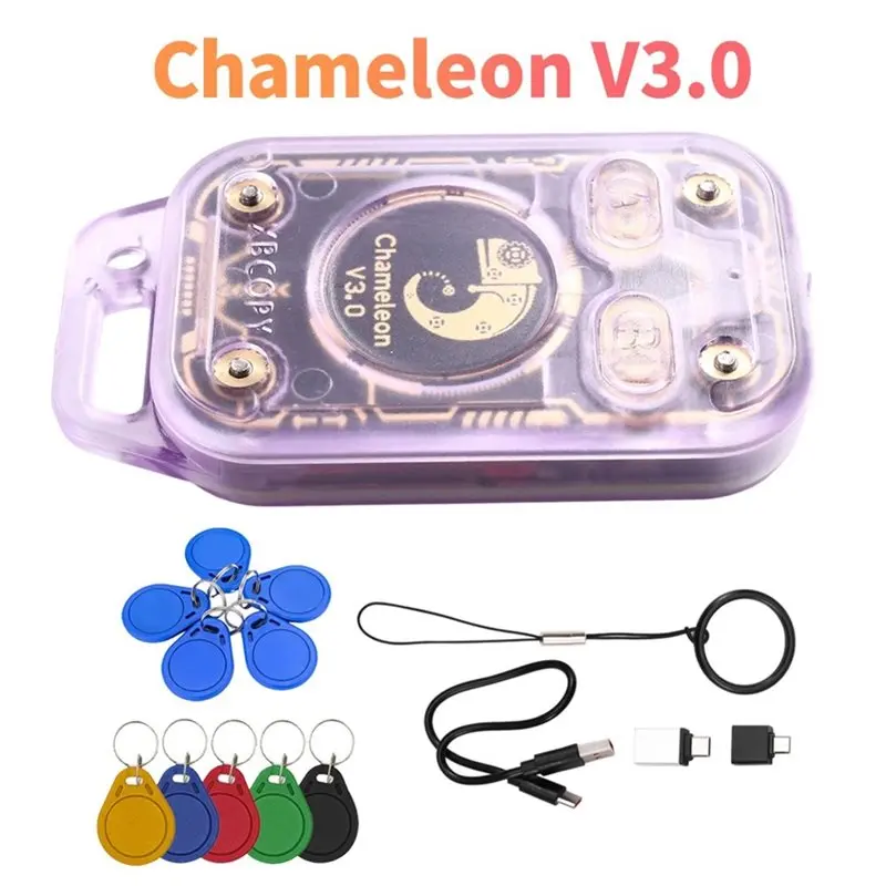 BAAE Chameleon V3.0 RFID Smart Chip Reader ID IC Tag Copyer Copier Smart Card Emulator NFC Reader Writer+ 5XCUID/UID Keychain
