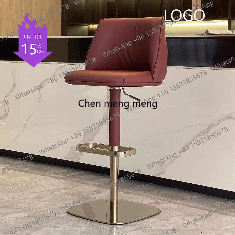 

Reception Desks Luxury Bar Stools Minimalist Nordic Swivel Leather Bar Chairs Soft Rocking Taburete Alto Garden Furniture Sets