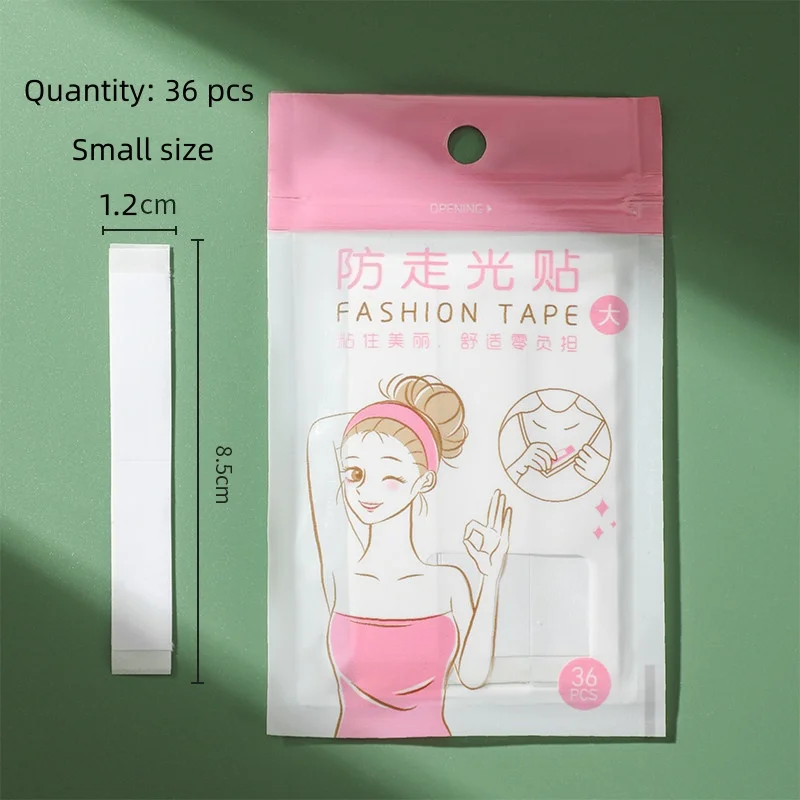 36Pcs Fashion Tape Double Sided Clothing Body Tape Invisible Clear Bra Strap Tape for Clothes Anti Exposure