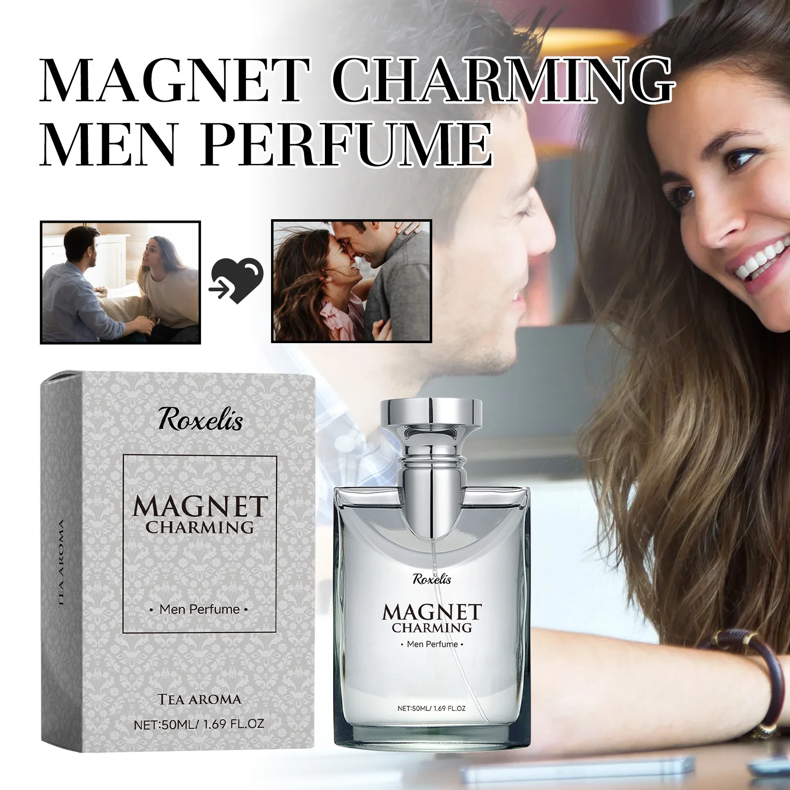 ROXELIS Magnet Charming Men Perfume Fresh Perfume For Men Date, Office, Various Occasions Resh Perfume For Men 1.69 oz