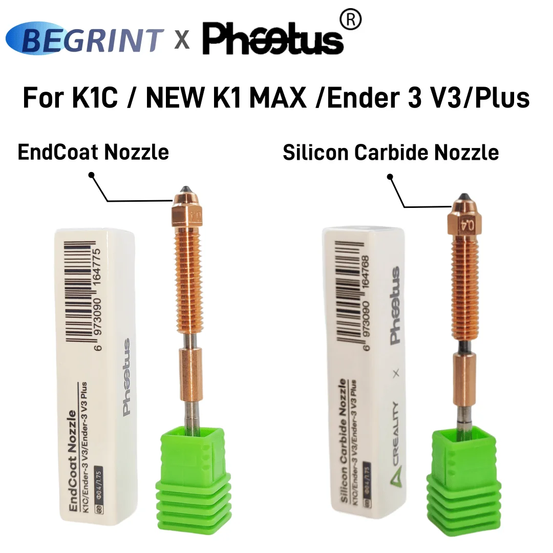 BEGRINT Phaetus 엔드코트™높은 흐름 실리콘 카바이드 깍지, Creality K1C, K1MAX, Ender-3 V3, Ender-3 V3 Plus용 내구성 업그레이드