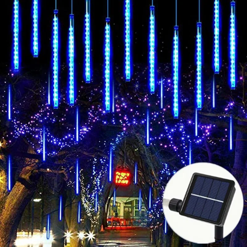 

Solar Meteor Shower 8 Tubes String Lights LED Lighting Christmas Street Tree Decoration Fairy Garden Outdoor Holiday Wedding