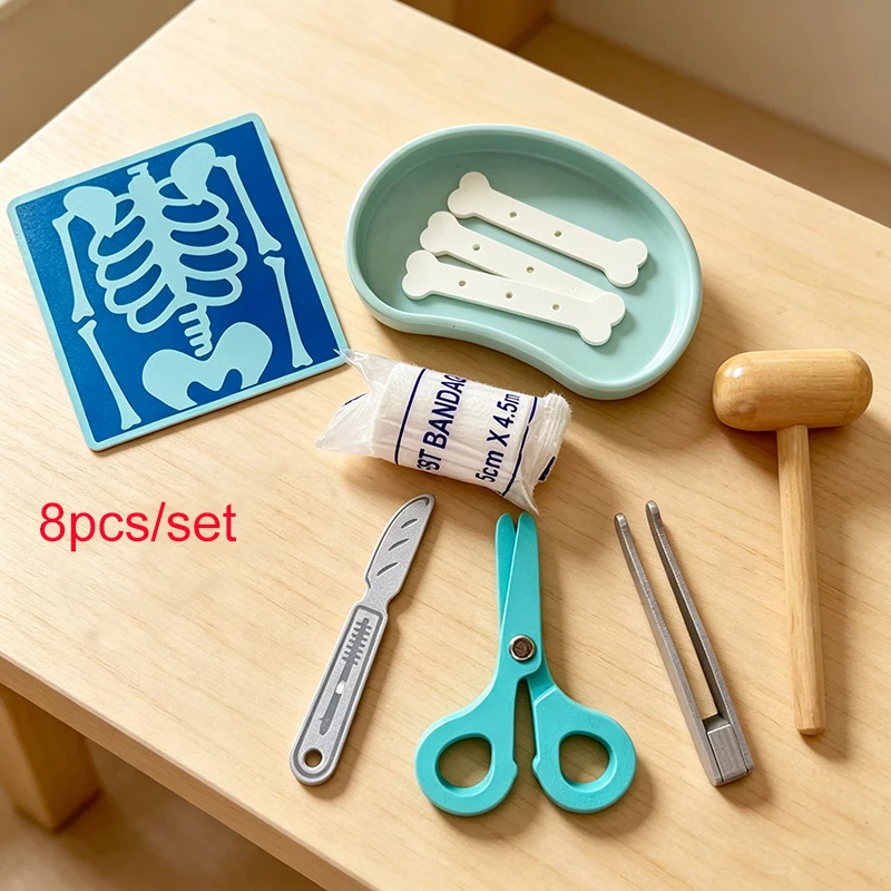 Kinder-Doktorspielzeug-Set aus Holz, Rollenspiel-Medizinkoffer, Simulation, Krankenschwester-Rollenspiel, Baby-Cosplay-Spielzeug für Jungen und Mädchen – Detail 1