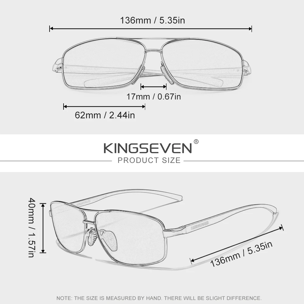 KINGSEVEN Männliche Sonnenbrille Männer Frauen Im Freien Fahren Retro Schutzbrille Trendy Polarisierte UV400 Rechteck Rahmen Gläser – Detail 1