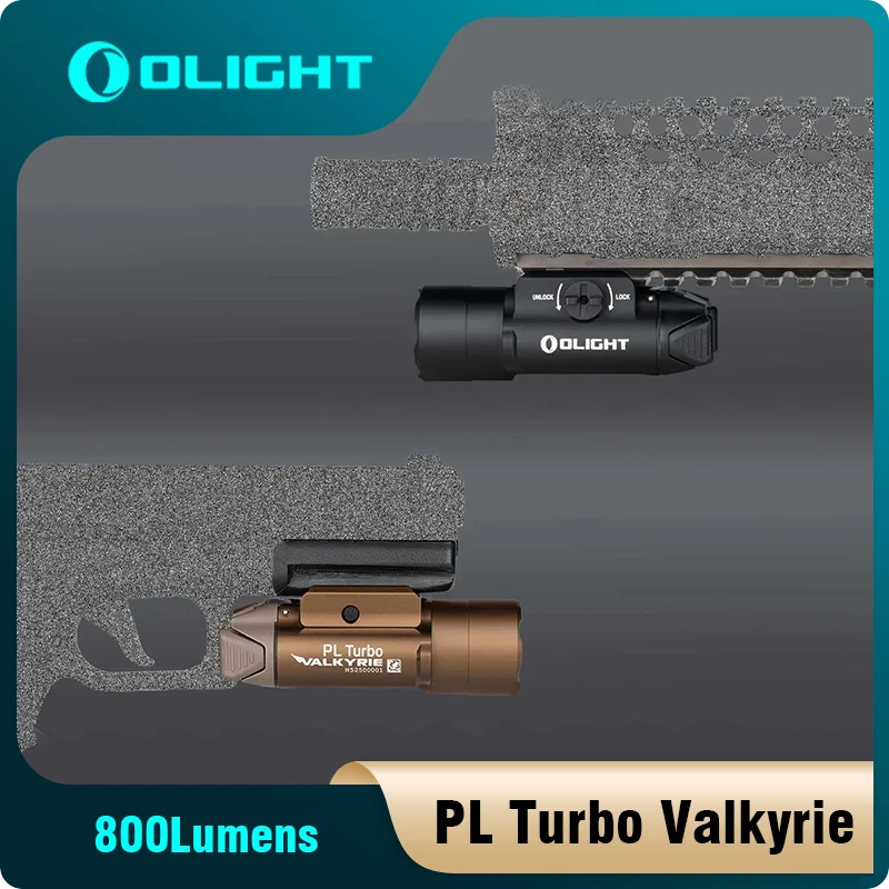 Olight PL Turbo Valkyrie Weaponlight Tactical Torch Lamp Spotlight Floodlight 800 Lumens Long Range Rail Mount Flashlight