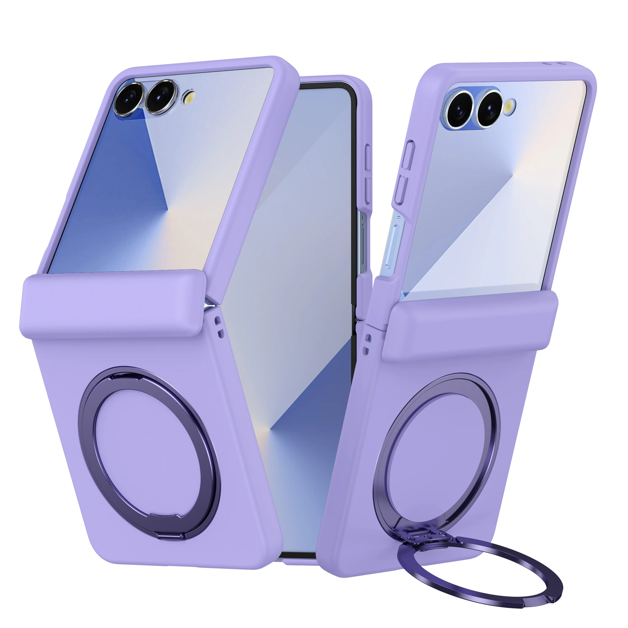 Magnetische 360 drehbare Halterung Handyhülle für Samsung Galaxy Z Flip 7 6 5 4 3 Flip7 Flip6 Hautgefühl TPU Scharnier Schutzhülle