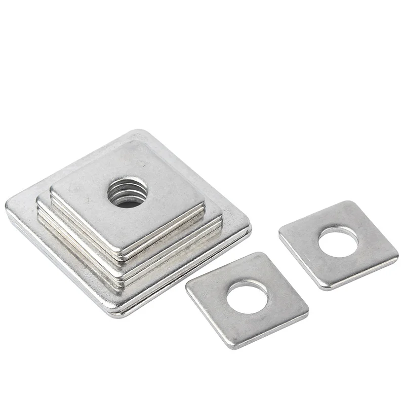 A2 304 Stainless Steel Heavy Duty Thick Square Flat Washer Metric Square Plate Gasket M3 M4 M5 M6 M8 M10 M12 M14 M16 M18 1-30pcs