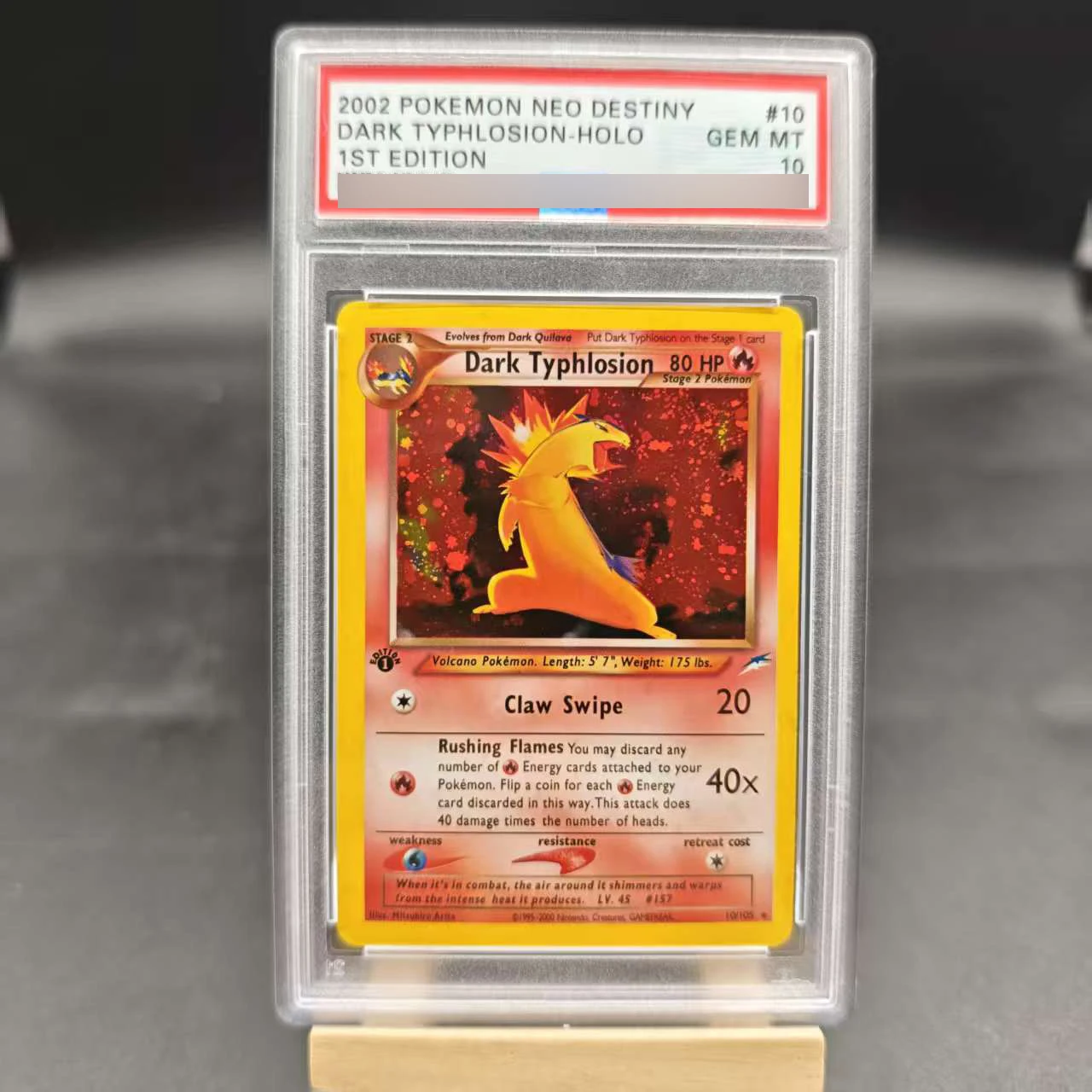 PTCG 1St Dragonite Espeon carte de note anglaise tyranitar arcanine typhlosion bricolage copie Version classique Anime Collection carte jouet