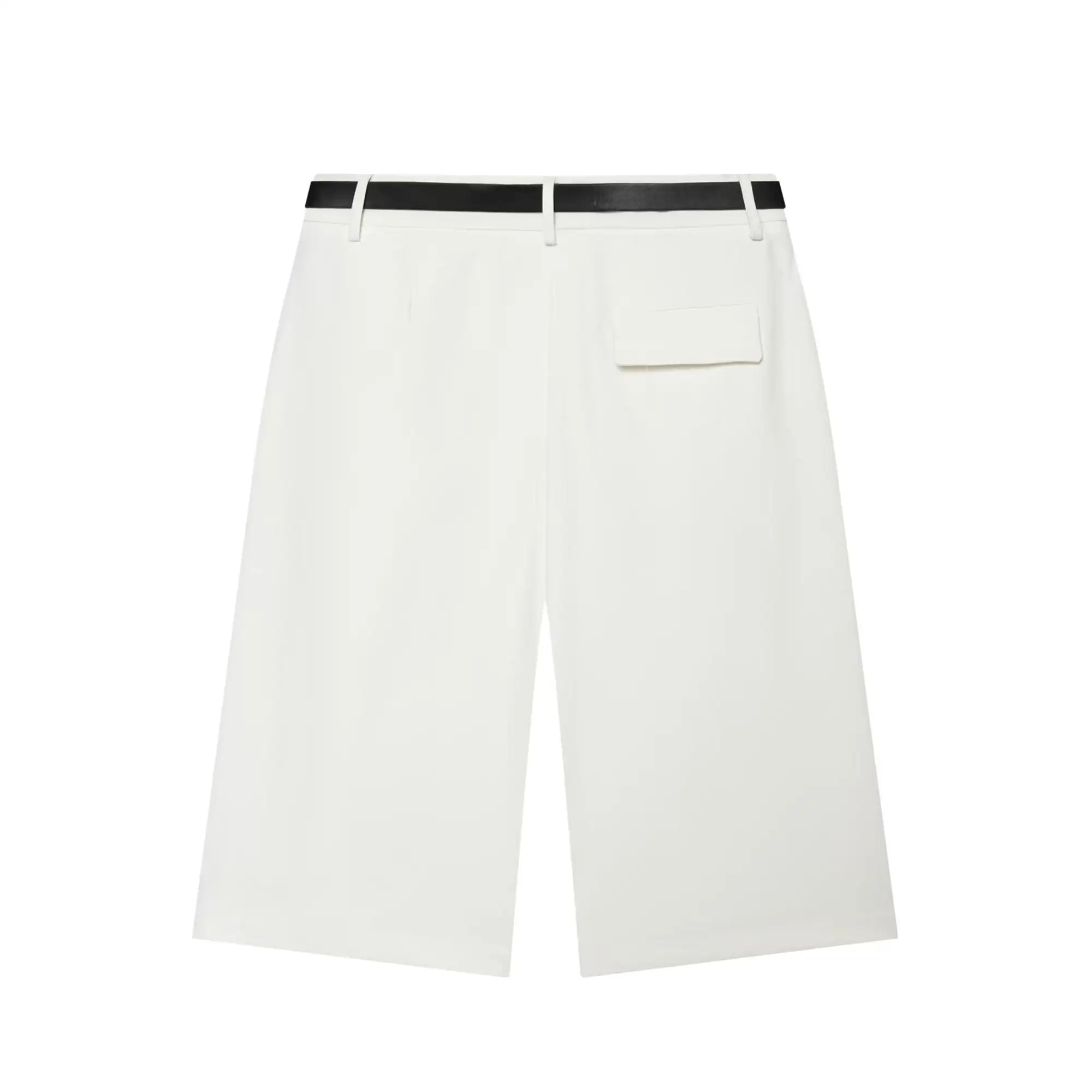 TFMLN Damen-Knielange Hose, schlicht, hohe Taille, Sommer, lässig, weites Bein, gerade Hose mit Gürtel, elegante kurze Damenhose – Detail 7