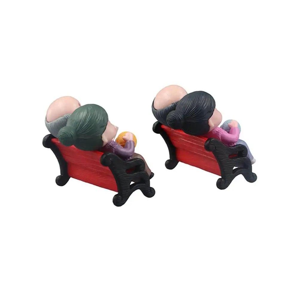 Gift With Chair Grandpa Sweety Lovers Home Dollhouse Grandma Fairy Garden Figurines Christmas Decoration Ornaments Miniatures