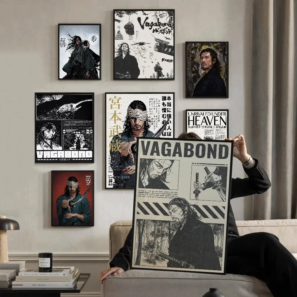 Vagabond Anime Movie Posters Vintage Room Home Bar Cafe Decor Vintage Canvas Painting