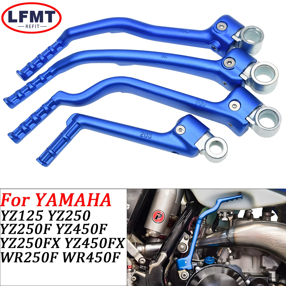 

Motocros Forged Kick Start Lever Pedal Levers For Yamaha 250F 250FX 450F 450FX 125 250 250X YZ WR 2002-2021 2022 Dirt bike parts