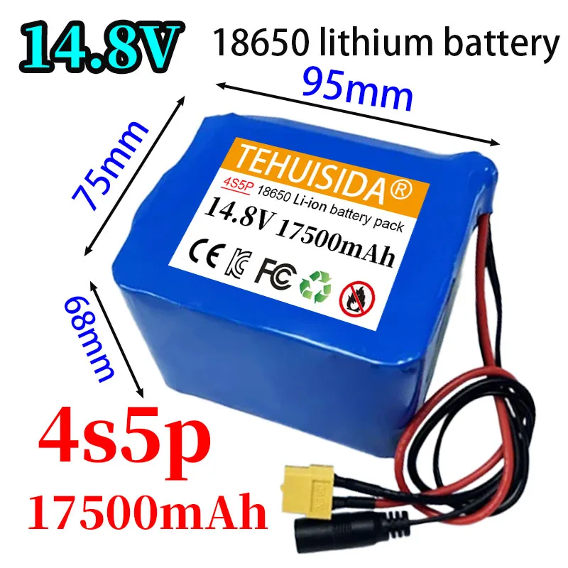 4S5P 17.5Ah 14.8V 14.4V 18650 lithium battery pack built-in BMS crop inverter audio 14.8V equipment solar light xenon light