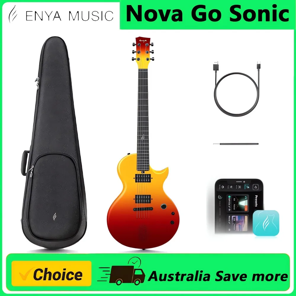

Электрогитара Enya Nova Go Sonic Smart из углеродного волокна с беспроводным динамиком 10 Вт и встроенными пресетами