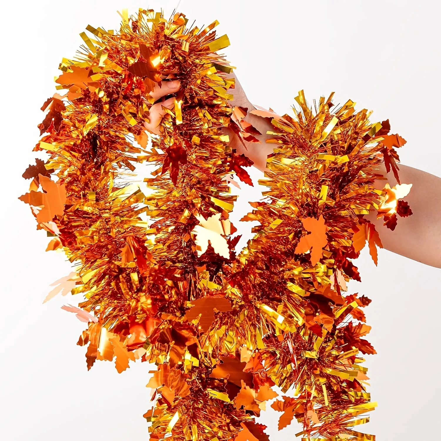 Tinsel Garland Decoration - Guirnalda de Otoño con Hojas de