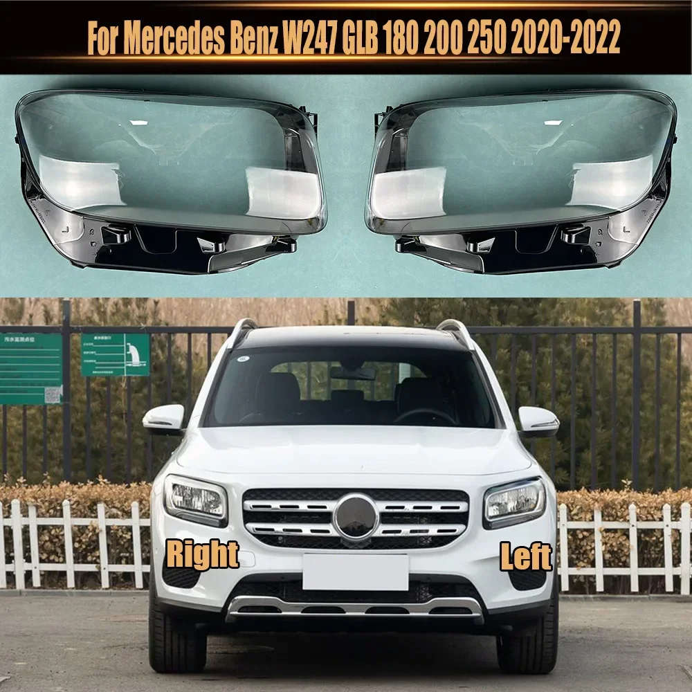 

For Mercedes Benz W247 GLB 180 200 250 2020-2022 Car Accessories Headlamp Cover Transparent Lampshade Headlight Shell Plexiglass