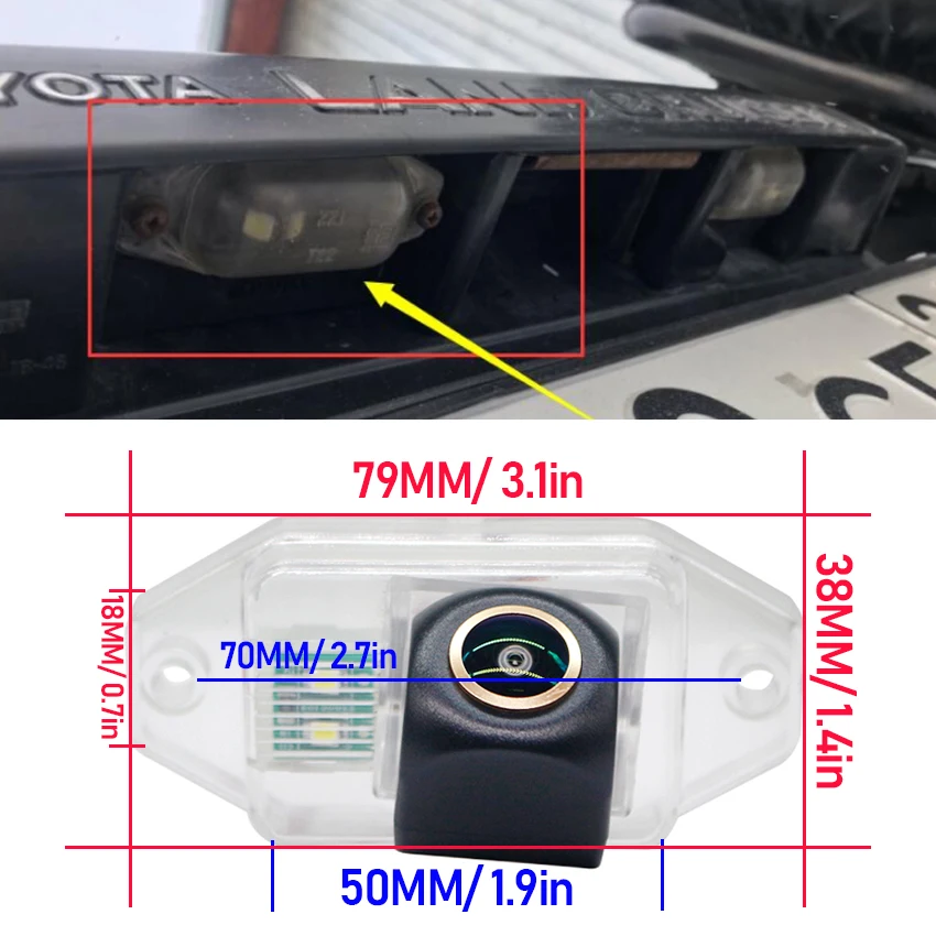Rear Camera For Toyota Land Cruiser Prado 90 J90 LC90 LC120 LC150 LC200 1996~2015 2016 2017 Reverse Camera Golden Fisheye Lens