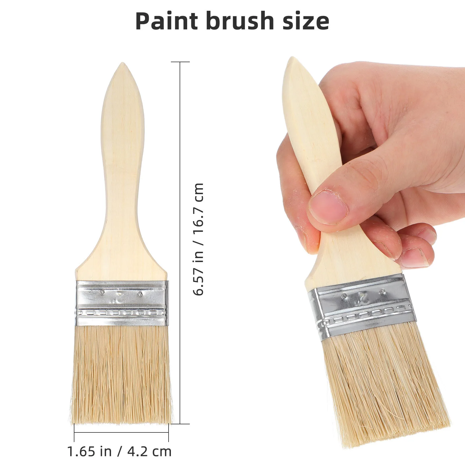 10 قطع فرشاة طلاء سميكة بمقبض خشبي لطلاء الأثاث على الحائط شواء متين ومريح #4