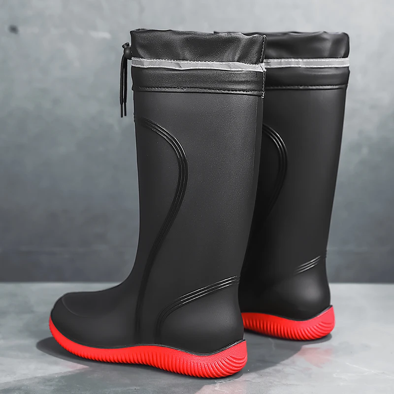 Zapatos de lluvia impermeables para hombre, botas impermeables para las cuatro estaciones, suelas suaves, antideslizantes, cómodas, para trabajo al aire libre