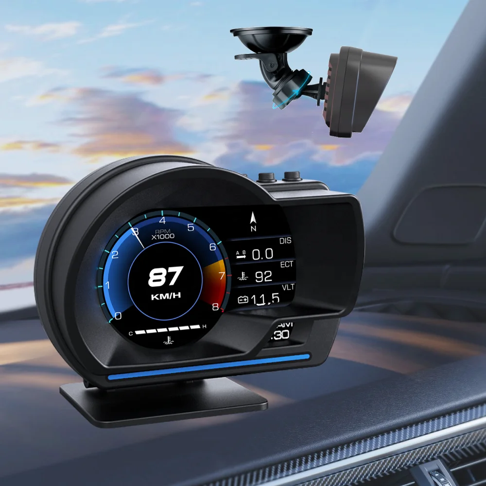 Новая версия P6 GPS автоматический счетчик OBD2 с функцией часов для автомобильного проекционного дисплея русский арабский тайский испанский