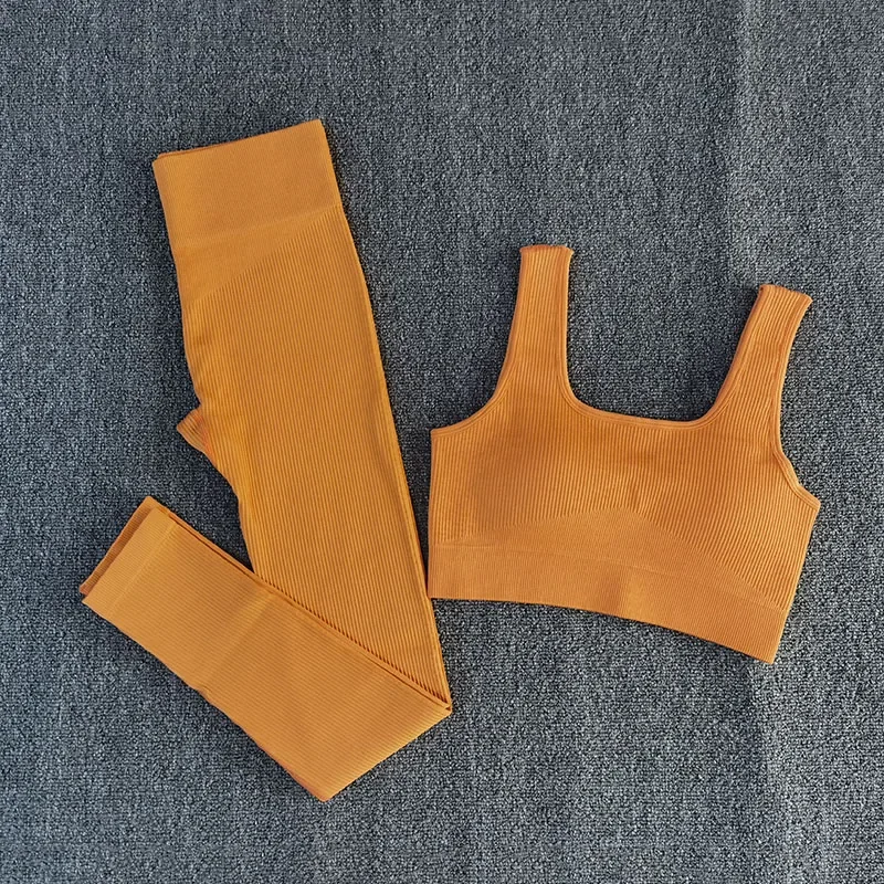 

Women Seamless Yoga Sets Sports Bra and High Waist Leggings Two Piece Yoga Set Tracksuit Fitness Workout Outfits Gym Wear