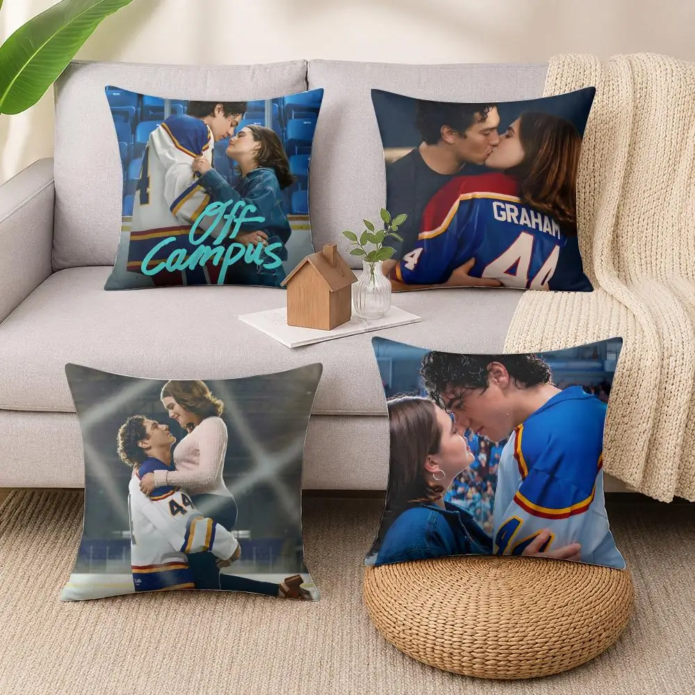 Tv Series O-off Campus Cushion Cover Wrinkle-Resistant Short Plush Cushion Covers Breathable Machine-Washable