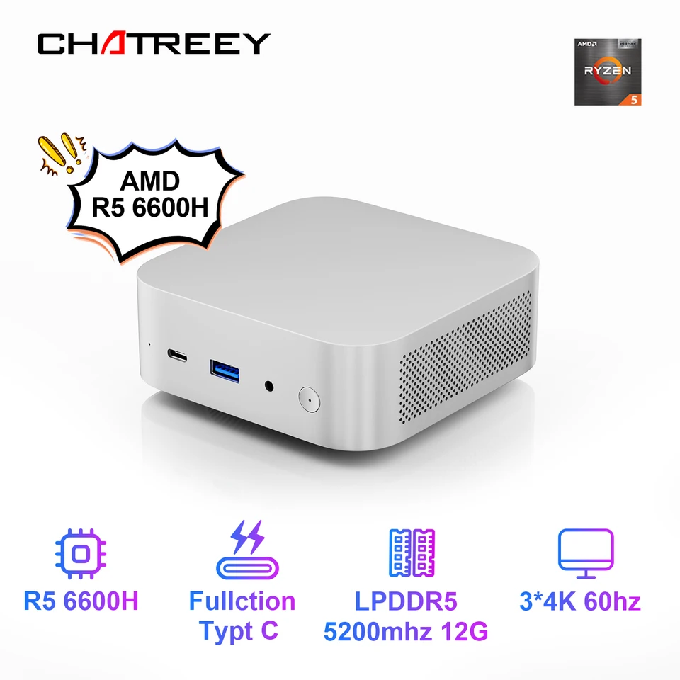 Mini PC Chatreey IT12M 1215U/6600H WIFI6 Windows 11 Ultra Small