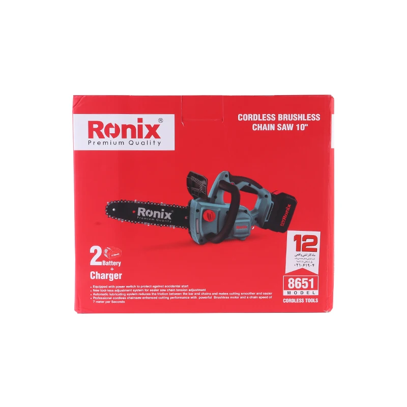 Ronix 8651 Rechargeable Battery Operated Saw 380-440V Machine Hand Mini Electric Brushless Chainsaw