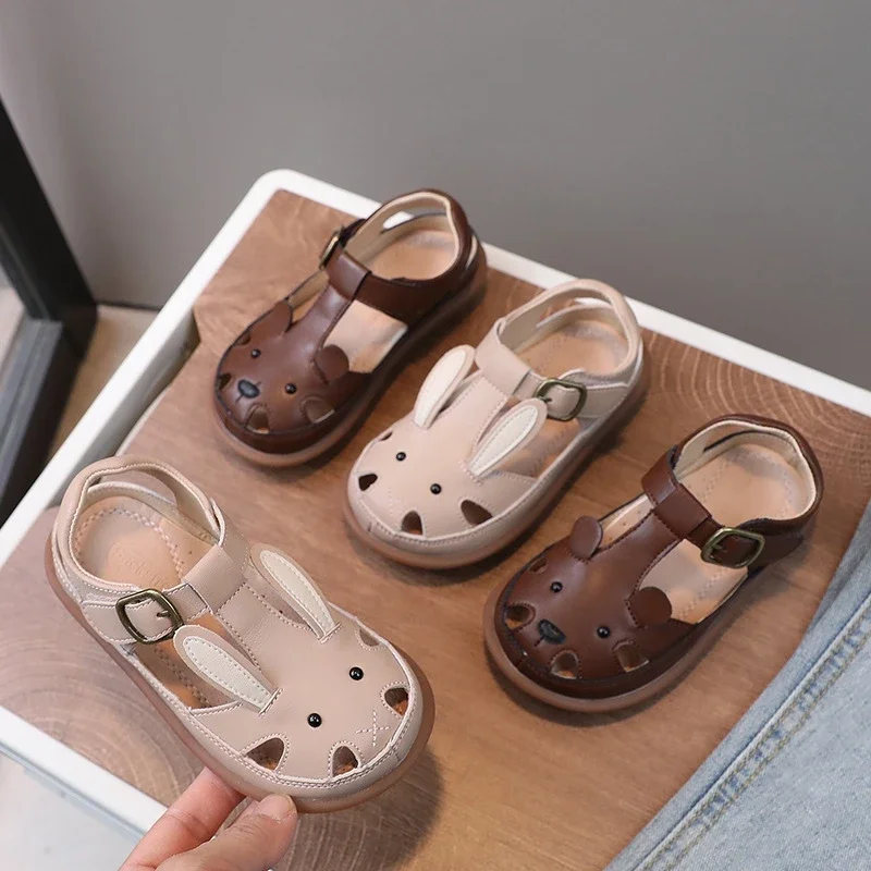 

Summer Baby Girls Sandals Cartoon Animals Bunny Children's Beach Shoes Healthy Arch Boys' Casual Sandals