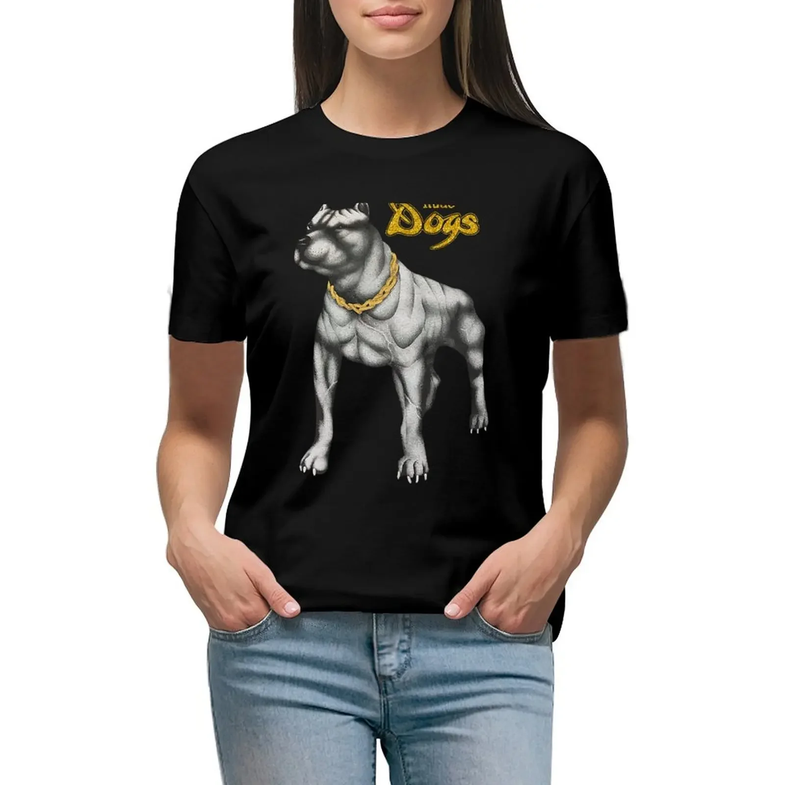 

Rude Dogs 90's Streetwear Vintage Replica Pitbull T-Shirt Female clothing animal print rock and roll t shirts for Women