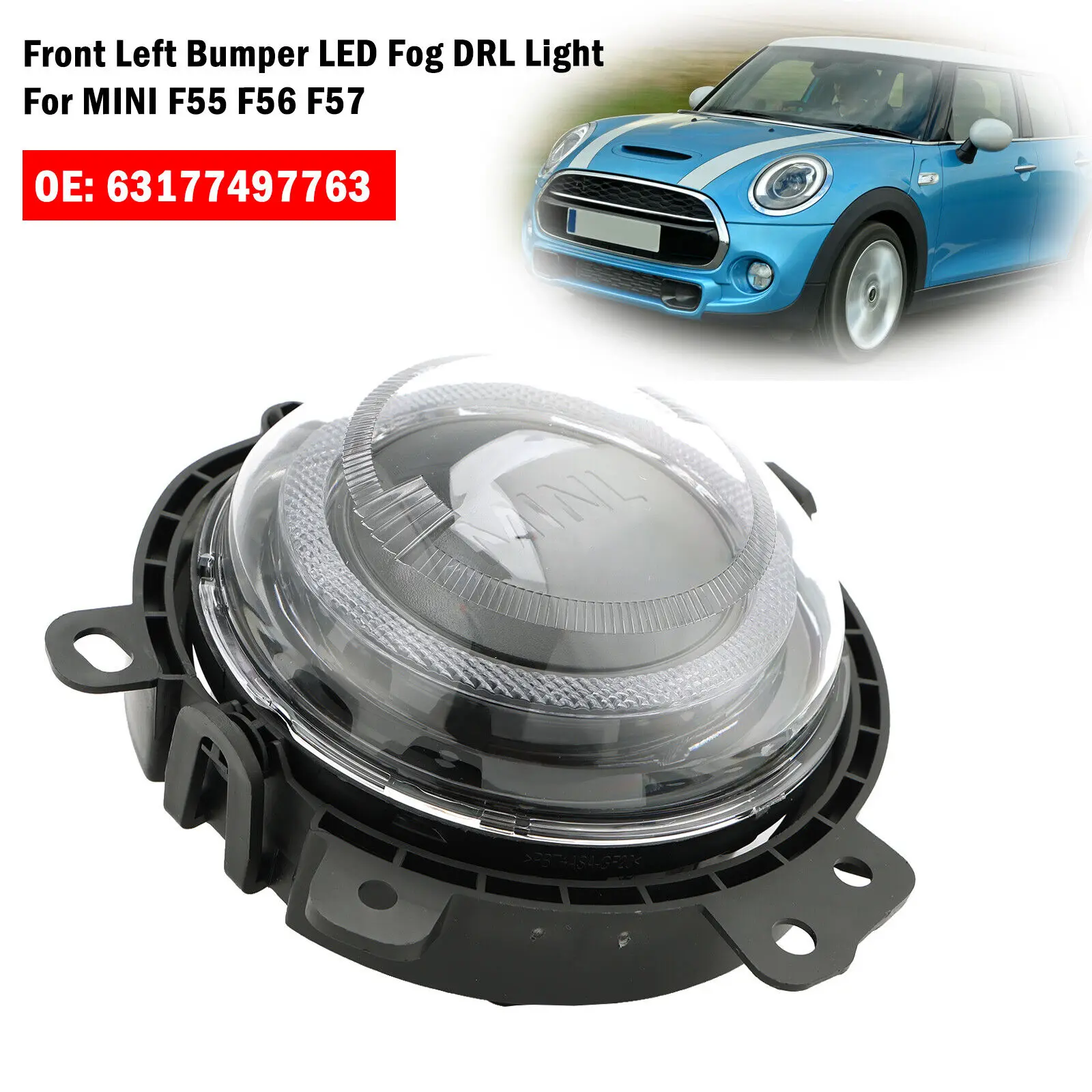 LED Front Left Fog Light Lamp 63177497763 For BMW Mini F55 F56 F57 Clubman F54