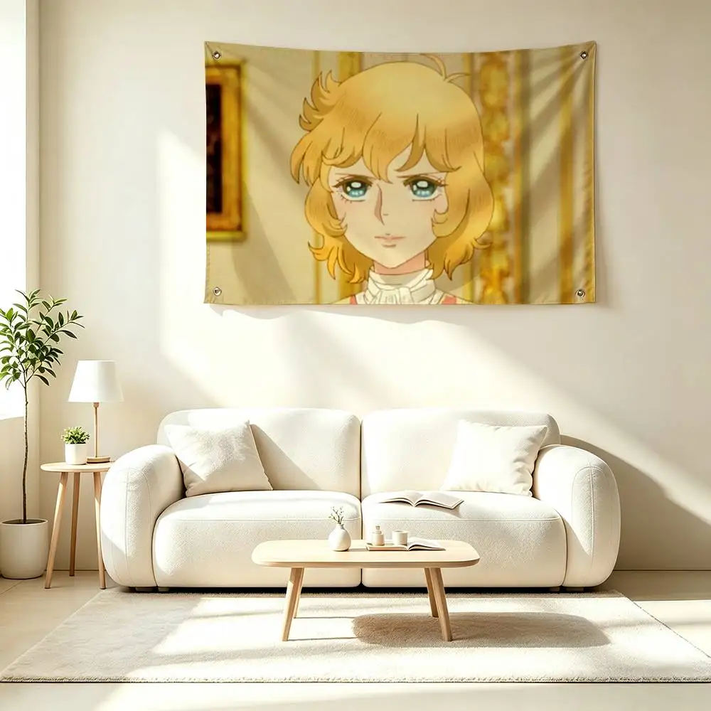 R-Rococo Historical The Rose of Versailles  Flags Wall Hanging Tapestry Outdoor Garage Room Decorative flag Background Blanket
