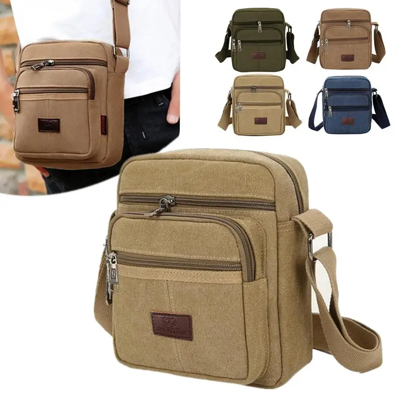 

New Men's Canvas Commute Shoulder Casual Travel Bag Simple Versatile High-End Crossbody Bag