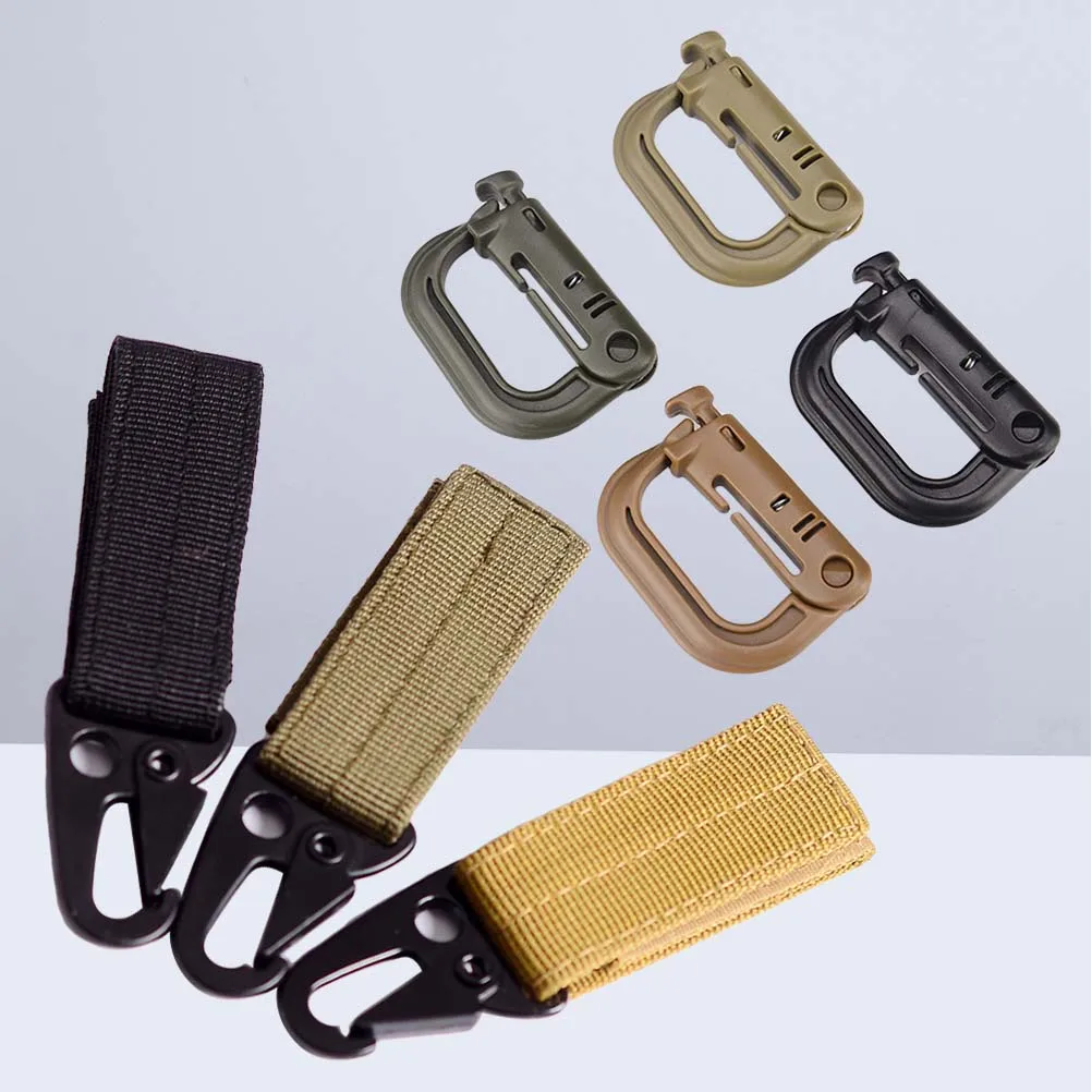 

7Pcs Nylon Ribbon Hanging Buckle Belt Carabiner Key Chain Equipment Outdoor Climbing Hook Accessories