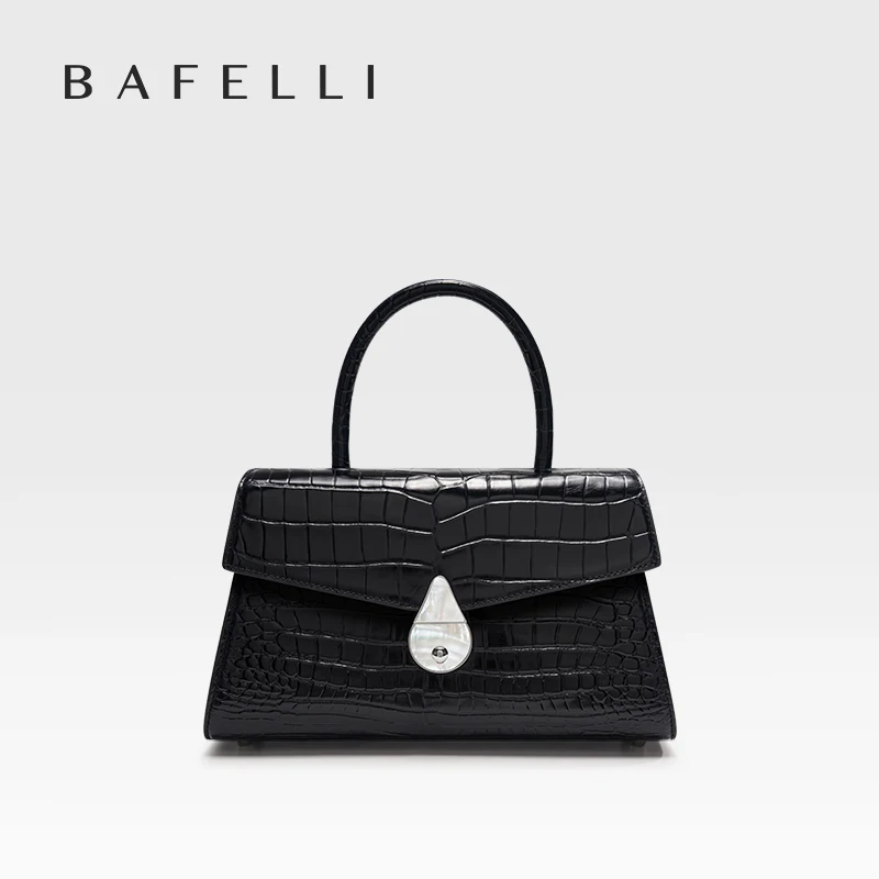 

Luxury Genuine Leather Women's Handbag Bafelli Crocodile Pattern Shoulder Bag & Crossbody Purse Stylish Versatile Designer Bag