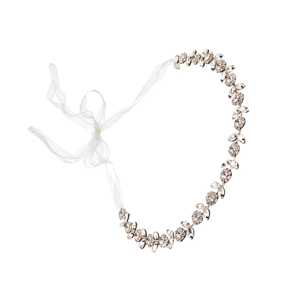 

Wedding Dress Belt Golden Rhinestone Decor Bridal Sash For Bride Bridesmaid Prom Pageant Party Formal Gown Accessory